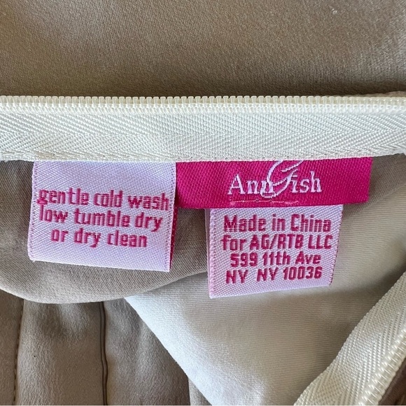 Ann Gish Silk Charmeuse Jumbo Pillow Sham Set Champagne Channel Quilt 29x35 FLAW - Picture 7 of 13